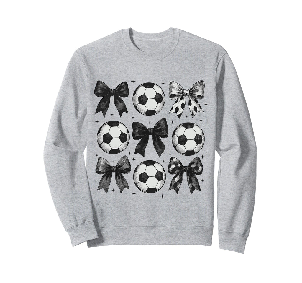 Soccer Coquette Bow Funny Soccer Sweatshirt - Novelty Apparel for Adults