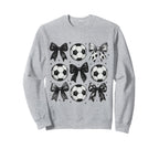 Soccer Coquette Bow Funny Soccer Sweatshirt - Novelty Apparel for Adults