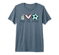 Peace Love Soccer Teen Tri Blend T-Shirt - Custom Art Print Unisex