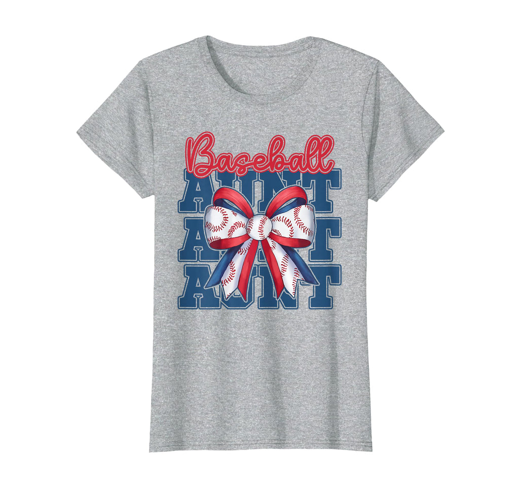Baseball Aunt Coquette Bow Sport T-Shirt - Novelty Apparel Men Women