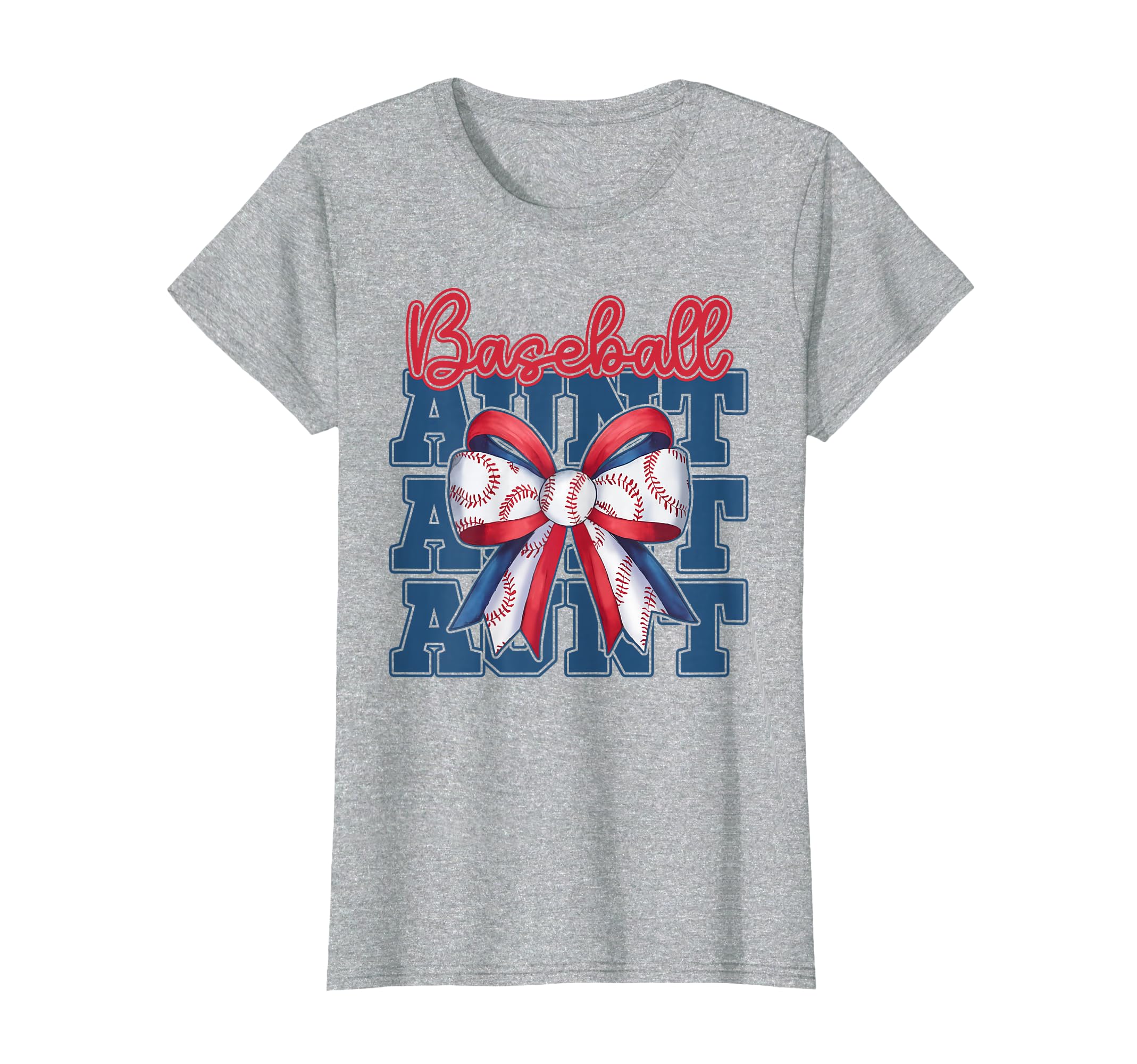 Baseball Aunt Coquette Bow Sport T-Shirt - Novelty Apparel Men Women