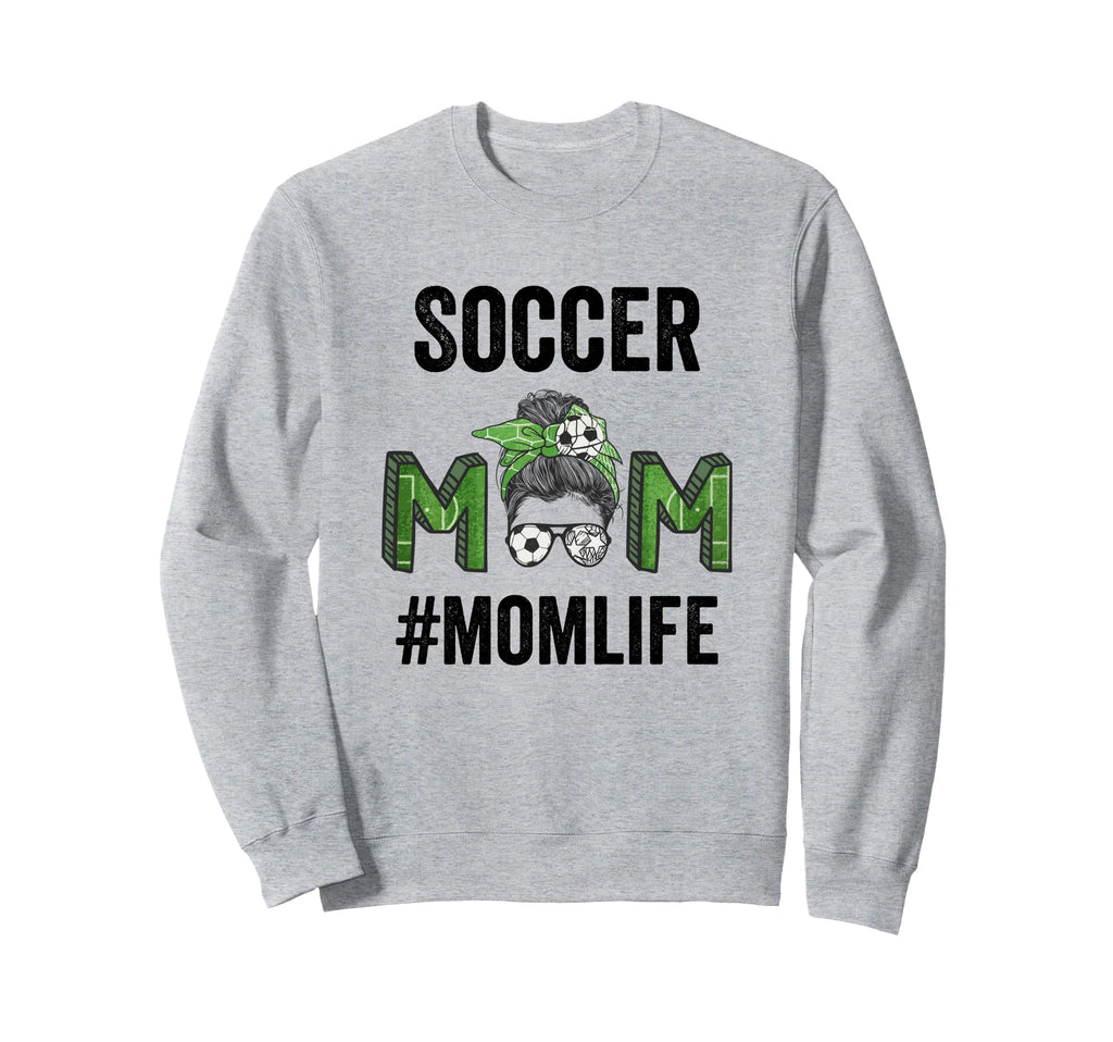 Soccer Mom Life Messy Bun Mothers Day Sweatshirt - Custom Art Print Unisex