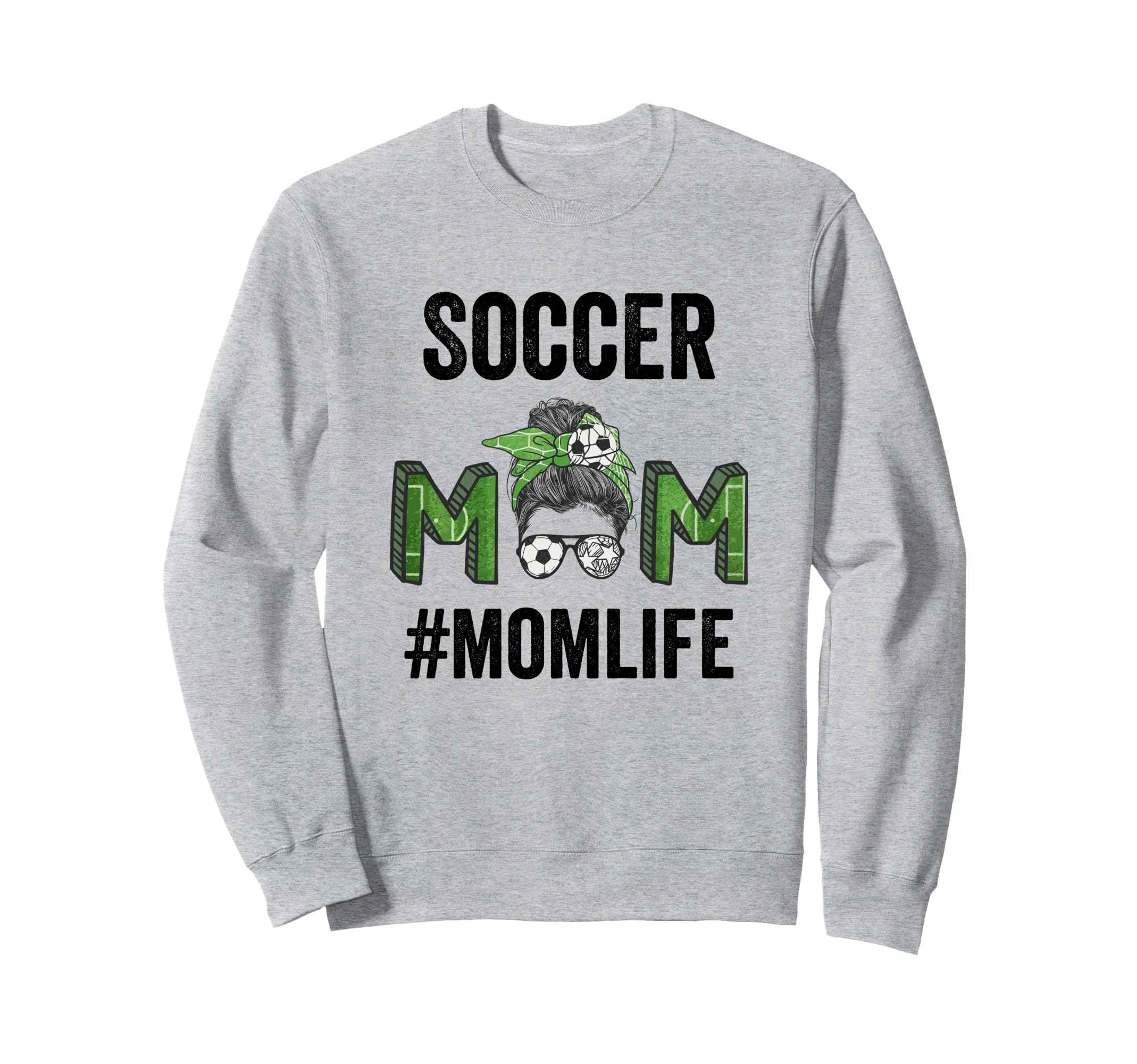 Soccer Mom Life Messy Bun Mothers Day Sweatshirt - Custom Art Print Unisex