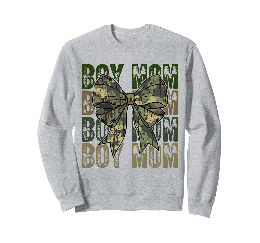 Mom Camo Coquette Bow Camouflage Mama Sweatshirt - Streetwear Style Unisex