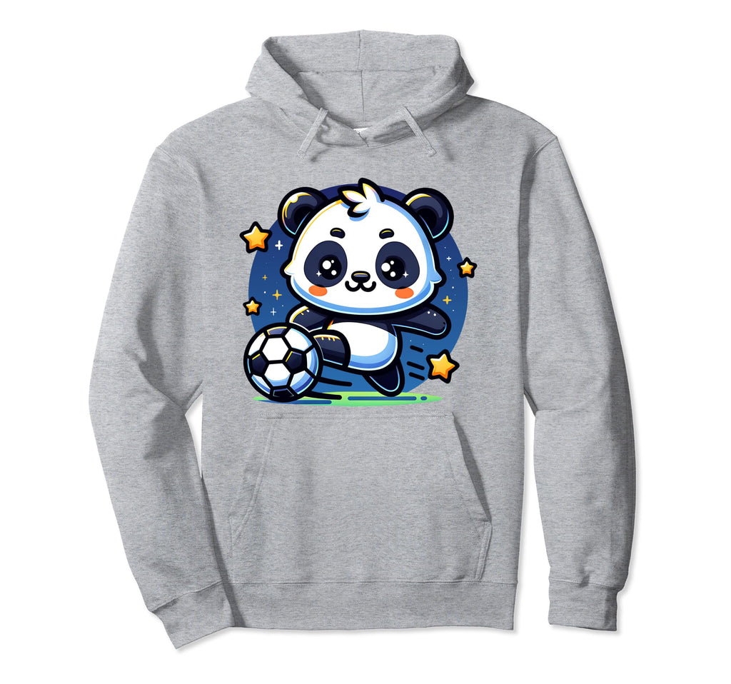 Soccer Player Panda Kicking Soccer Ball Hoodie - Minimalist Print Unisex