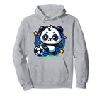 Soccer Player Panda Kicking Soccer Ball Hoodie - Minimalist Print Unisex