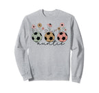 Soccer Auntie Aunt Wildflower Sweatshirt - Casual Everyday Wear Men Women