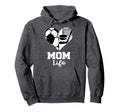 Mom Life Heart Funny Soccer Hockey Mom Hoodie - Fun Novelty Design Unisex