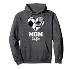Mom Life Heart Funny Soccer Hockey Mom Hoodie - Fun Novelty Design Unisex