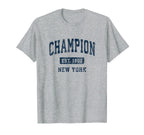 Champion New York Ny Athletic Sports T-Shirt - Fun Novelty Design Men Women