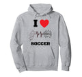 I Love Soccer Heartbeat Ekg Heart Hoodie - Unique Graphic Men Women