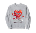 Heart Soccer Cartoon Gift Sweatshirt - Custom Art Print for Adults