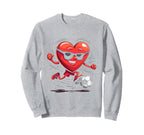 Heart Soccer Cartoon Gift Sweatshirt - Custom Art Print for Adults