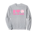 Peace Love Soccer Soccer Player Sweatshirt - Trendy Graphic for Adults