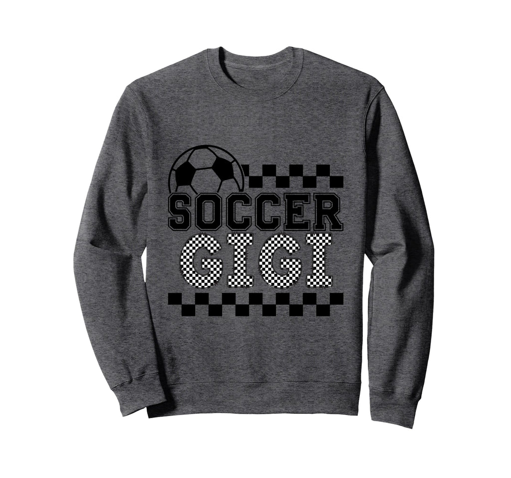 Soccer Gigi Checker Checkered Sweatshirt - Trendy Graphic for Adults