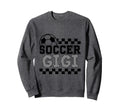 Soccer Gigi Checker Checkered Sweatshirt - Trendy Graphic for Adults