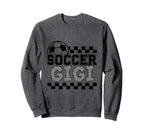 Soccer Gigi Checker Checkered Sweatshirt - Trendy Graphic for Adults