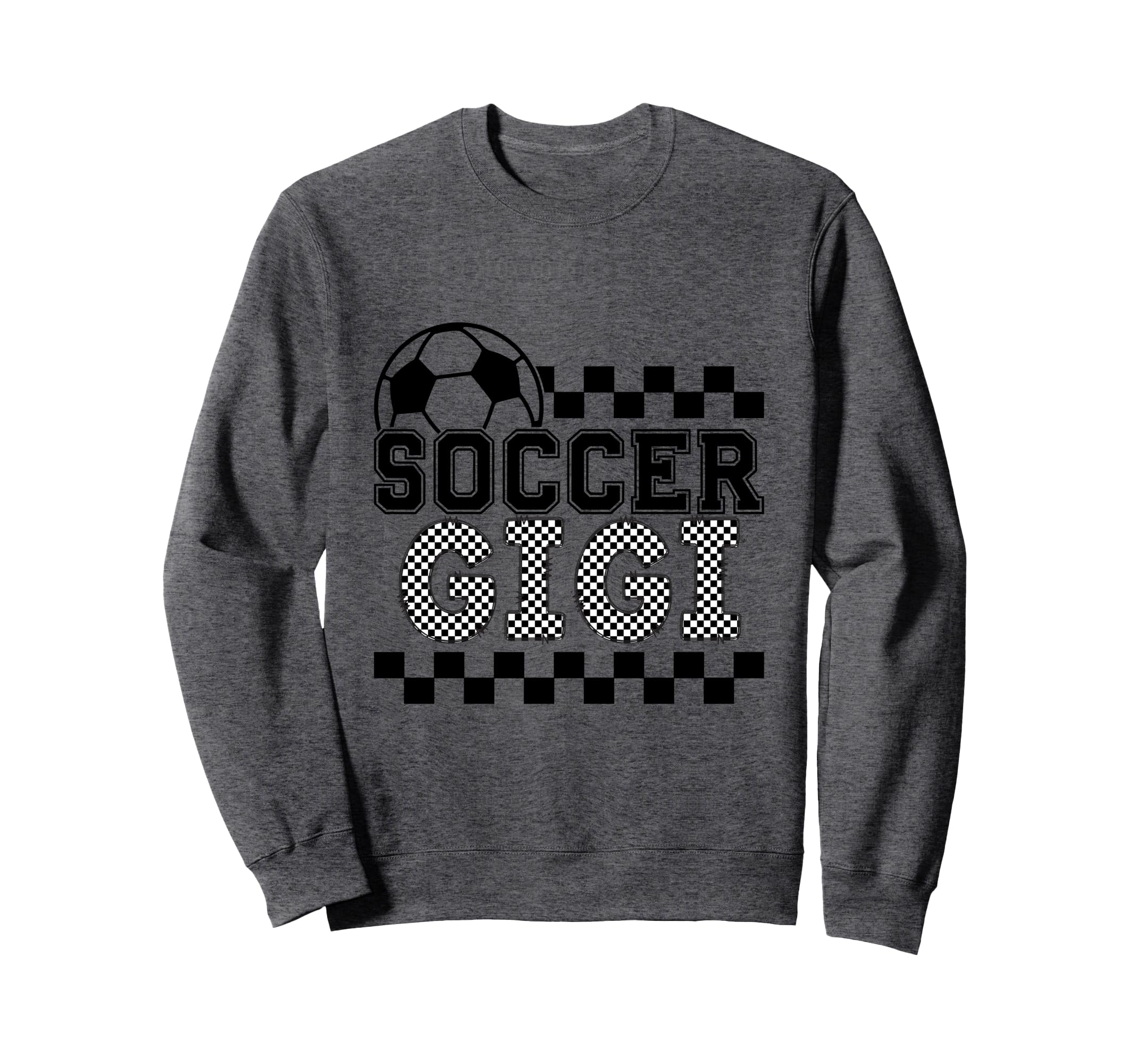 Soccer Gigi Checker Checkered Sweatshirt - Trendy Graphic for Adults