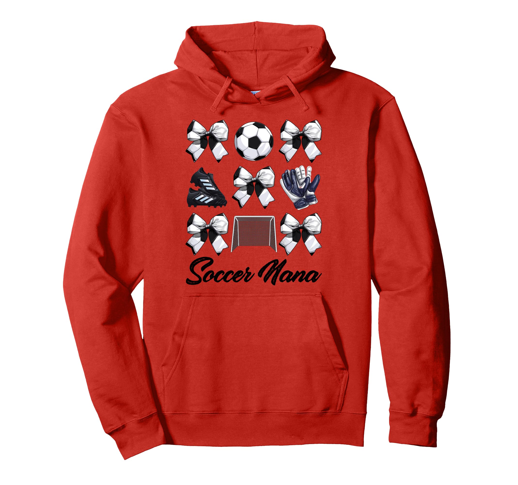 Soccer Nana Bow Soccer Mom Mommy Hoodie - Trendy Graphic for Adults