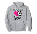 Soccer Sister Love Heart Sibling Family Hoodie - Trendy Graphic Unisex