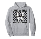 Just Who Loves Soccer Coquette Bow Hoodie - Graphic Print for Adults