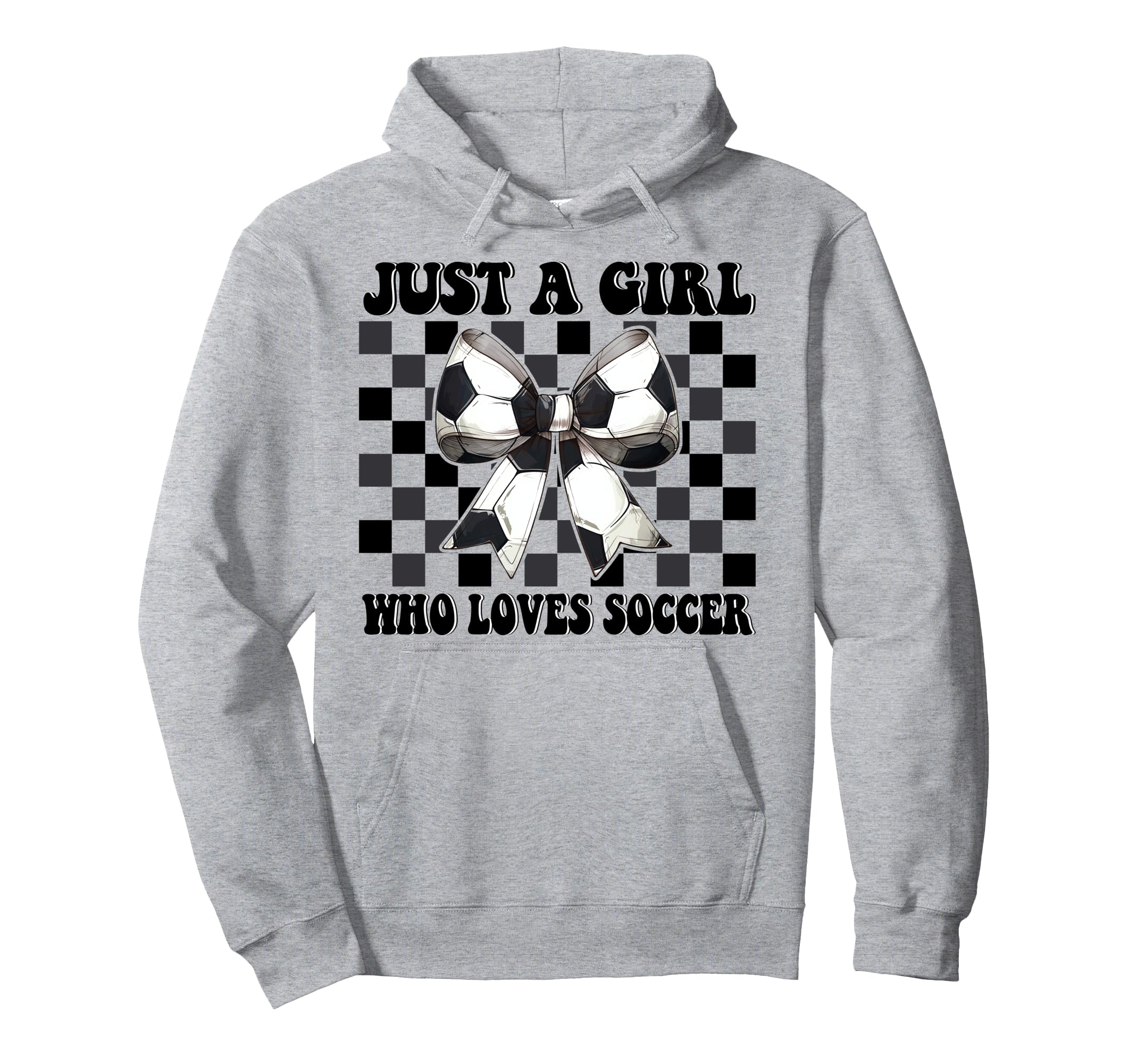 Just Who Loves Soccer Coquette Bow Hoodie - Graphic Print for Adults
