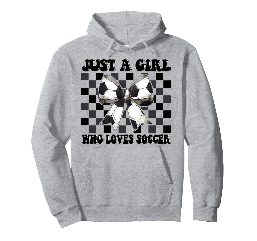 Just Who Loves Soccer Coquette Bow Hoodie - Aesthetic Graphic for Adults