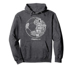 Christian Soccer I Can Do All Things Hoodie - Custom Art Print for Adults
