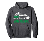 Camper Van Travel Life Is Vantastic Hoodie - Minimalist Print Unisex
