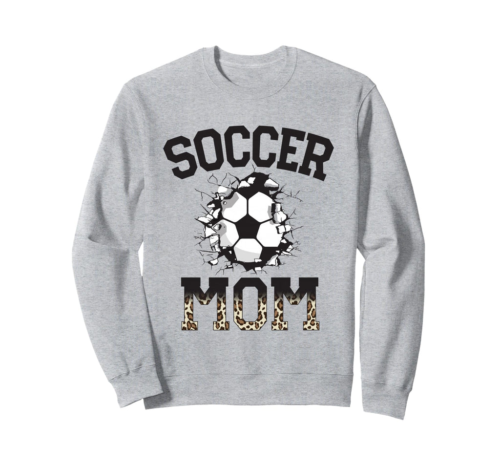 Womens Soccer Leopard Mom Soccer Sweatshirt - Minimalist Print Men Women