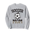Womens Soccer Leopard Mom Soccer Sweatshirt - Minimalist Print Men Women