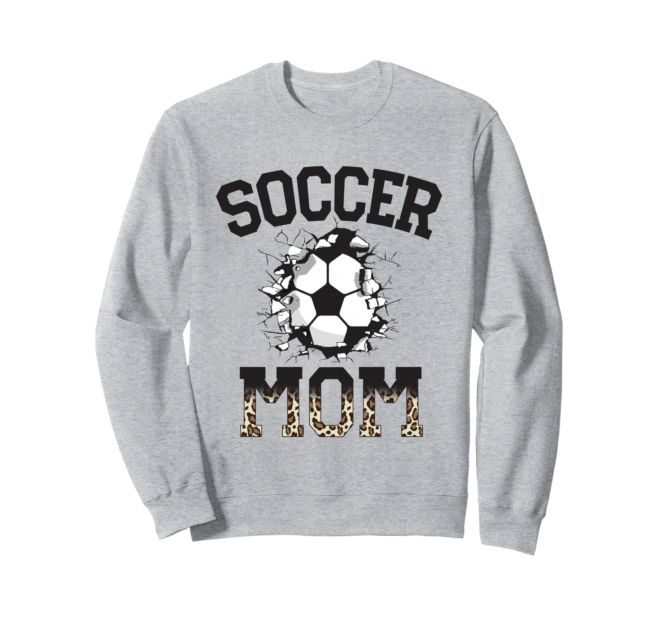 Womens Soccer Leopard Mom Soccer Sweatshirt - Minimalist Print Men Women
