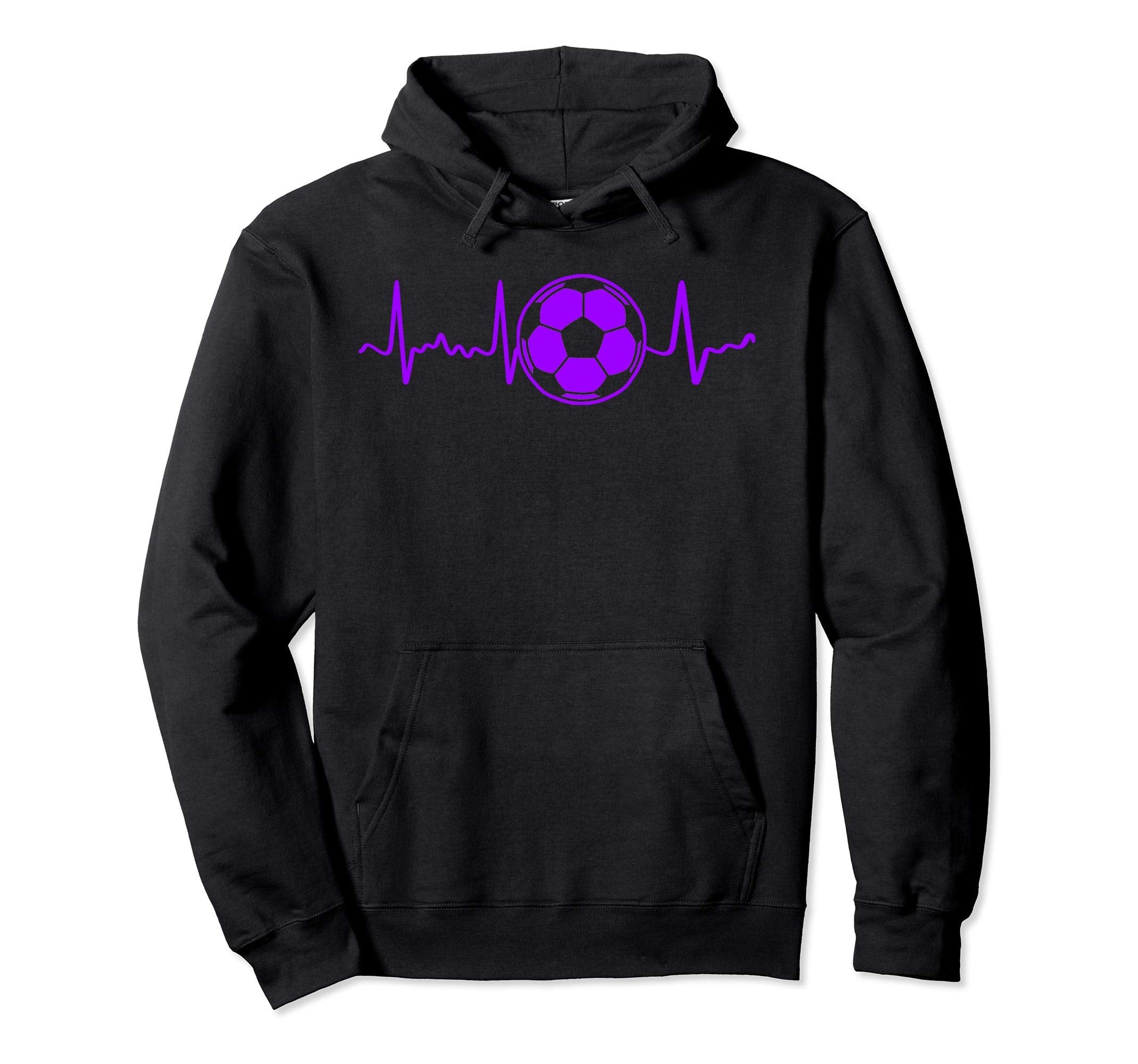 Soccer Players Purple Soccer Ball Hoodie - Unique Graphic for Adults