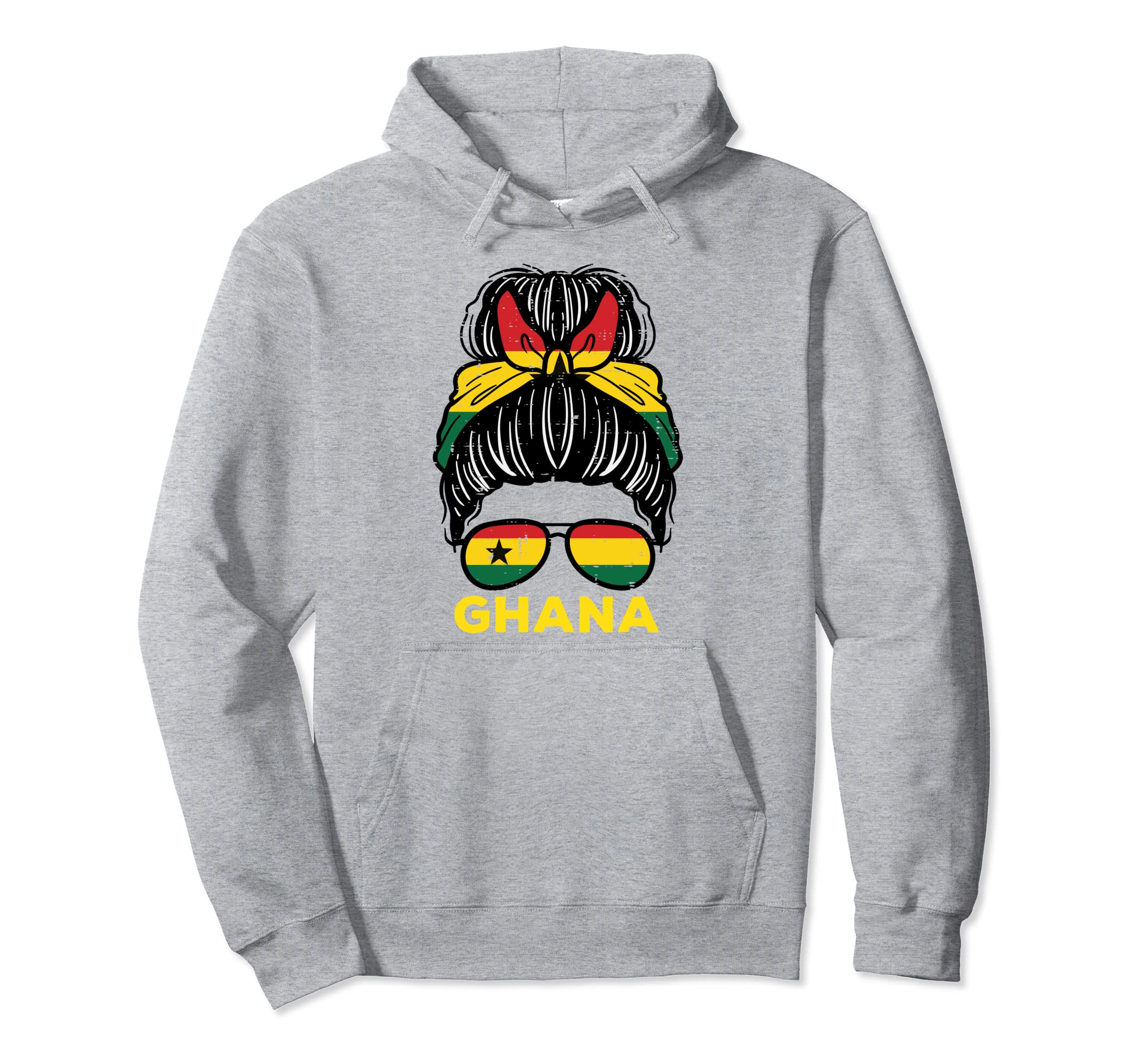 Ghana Flag Ghanaian Hairbun Football Hoodie - Streetwear Style Unisex