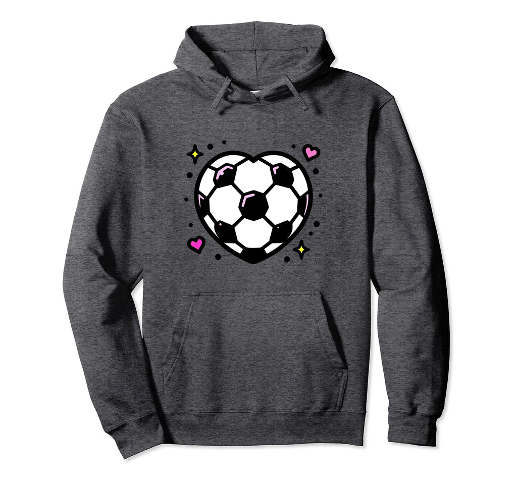 Soccer Ball Heart Mom Fan Casual Hoodie - Trendy Graphic for Adults