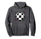 Soccer Ball Heart Mom Fan Casual Hoodie - Trendy Graphic for Adults