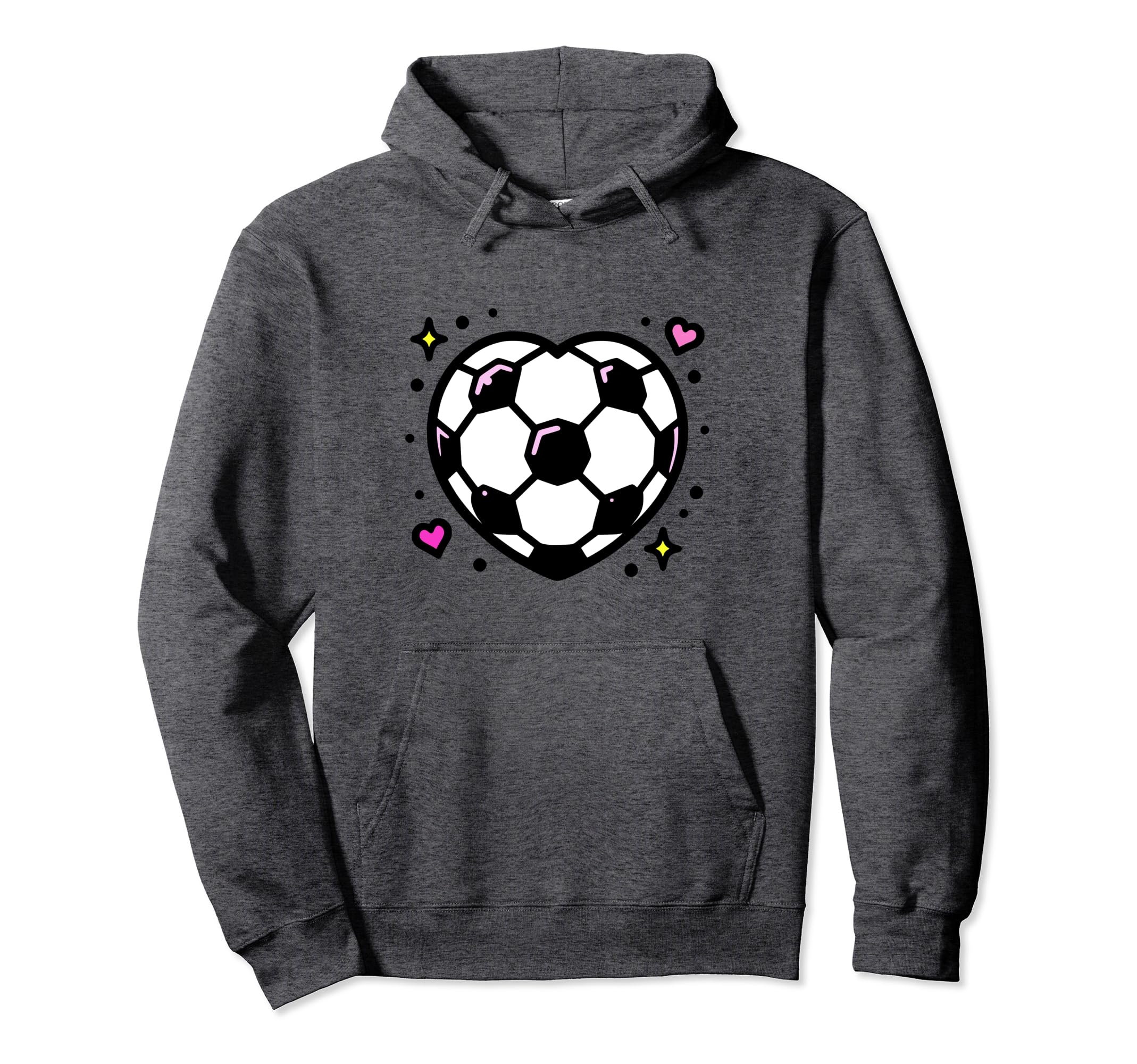 Soccer Ball Heart Mom Fan Casual Hoodie - Trendy Graphic for Adults