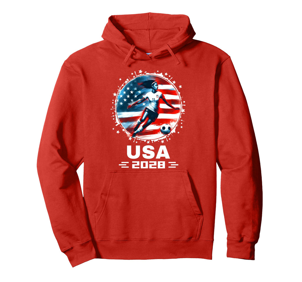 American Flag Soccer Womens Soccer Hoodie - Aesthetic Graphic Men Women