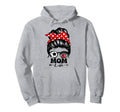 Mom Life Messy Bun Hair Funny Soccer Hoodie - Unique Graphic Unisex