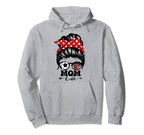 Mom Life Messy Bun Hair Funny Soccer Hoodie - Unique Graphic Unisex