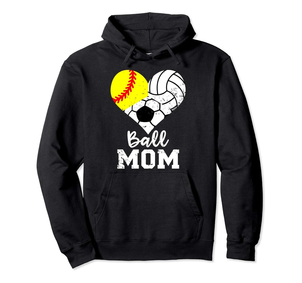 Ball Mom Funny Softball Volleyball Hoodie - Casual Everyday Wear Men Women