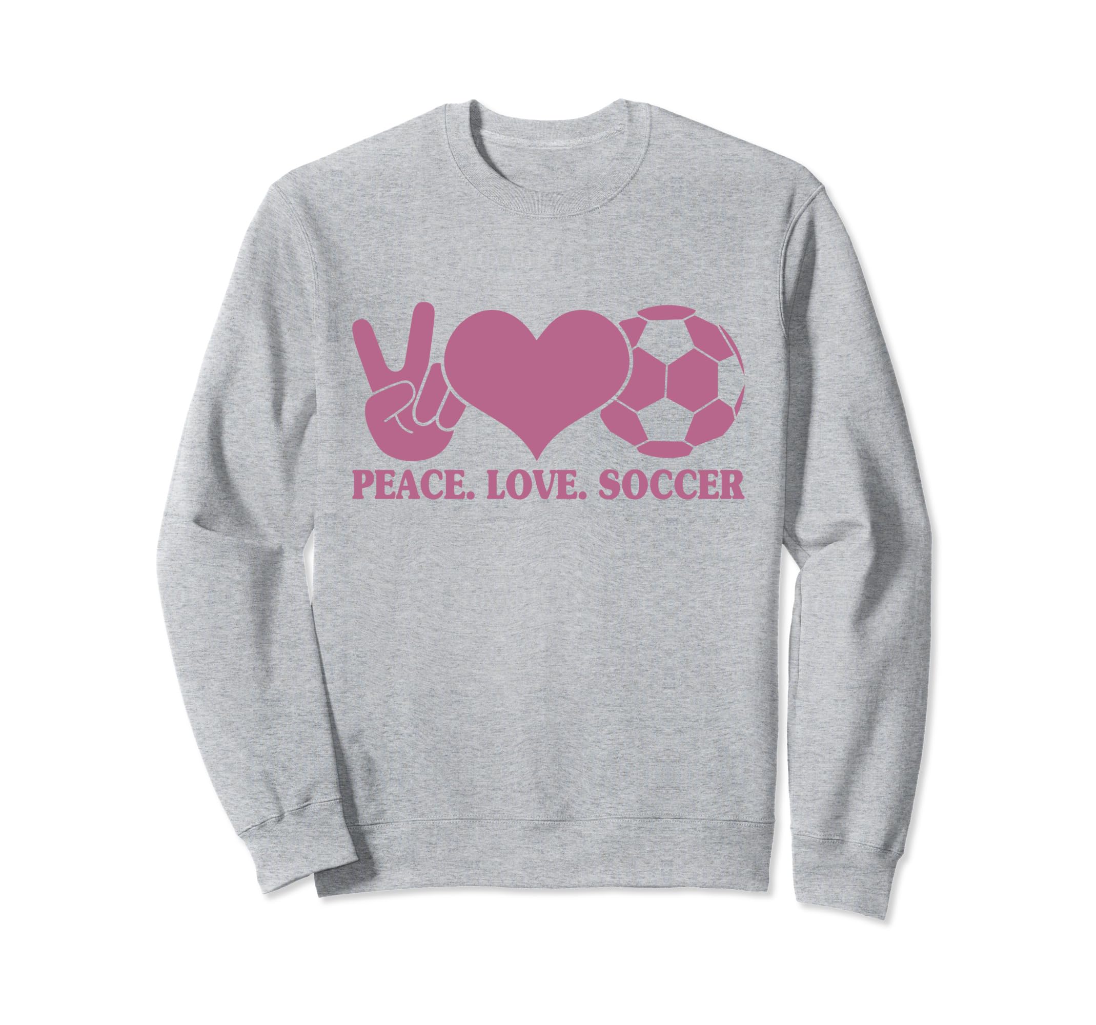Peace Love Soccer Soccer Player Sweatshirt - Minimalist Print for Adults