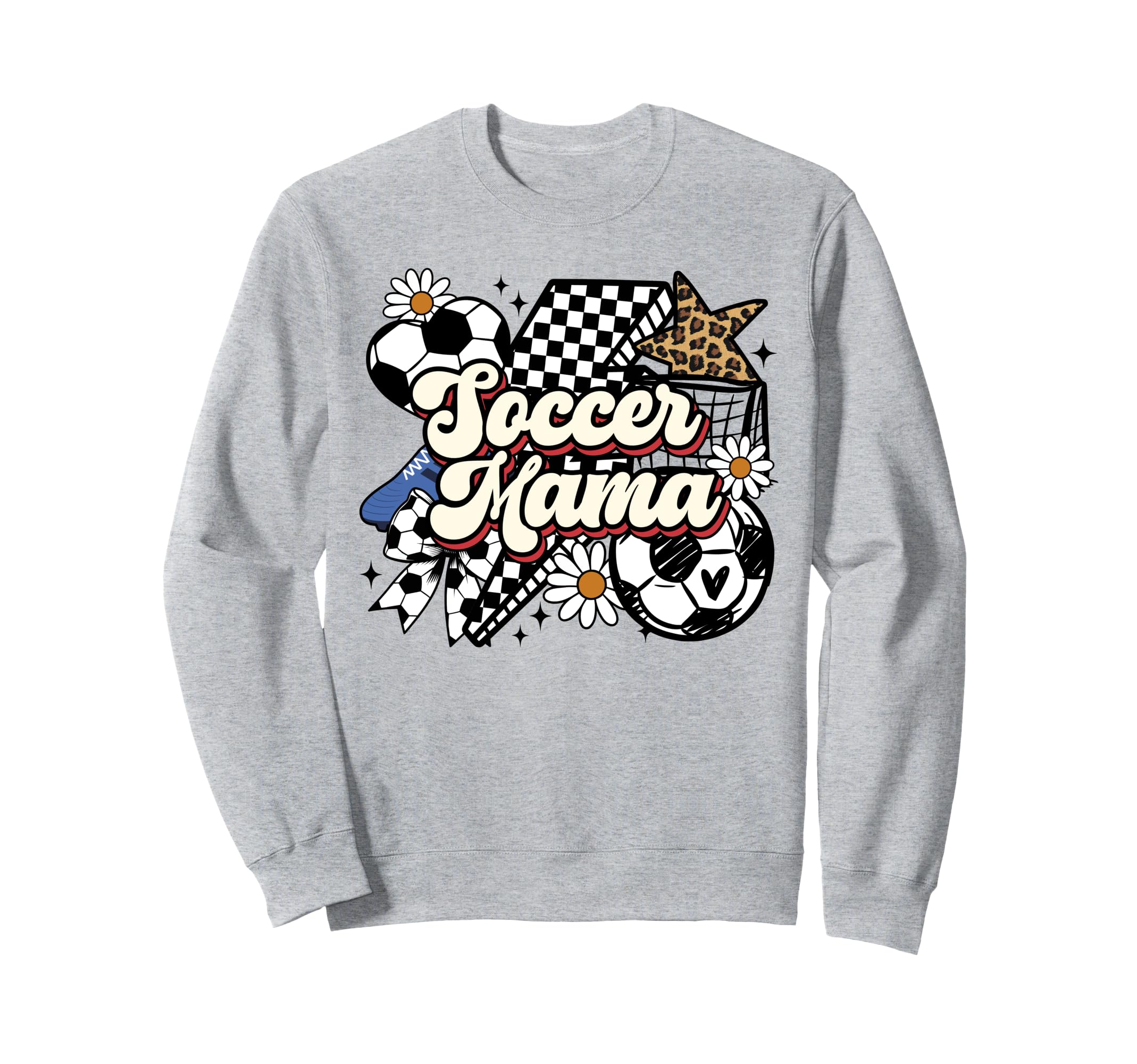 Soccer Mama Funny Leopard Soccer Mom Sweatshirt - Minimalist Print Unisex