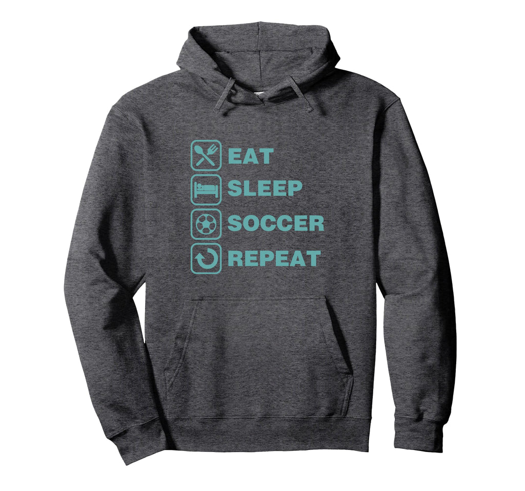 Eat Sleep Soccer Repeat Funny Trendy Hoodie - Aesthetic Graphic Unisex