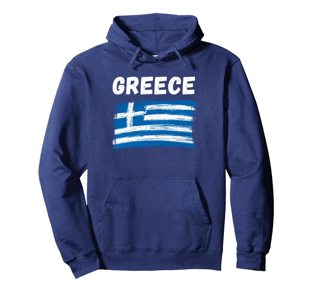 Greece Flag Holiday Grunge Greek Flag Hoodie - Aesthetic Graphic Men Women