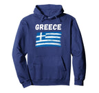 Greece Flag Holiday Grunge Greek Flag Hoodie - Aesthetic Graphic Men Women
