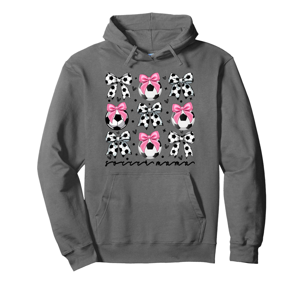 Coquette Soccer Bow Mom Soccer Mama Hoodie - Unique Graphic Men Women