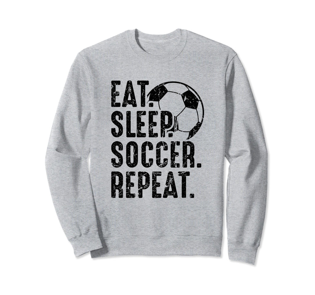 Eat Sleep Soccer Repeat Distressed Sweatshirt - Custom Art Print Unisex