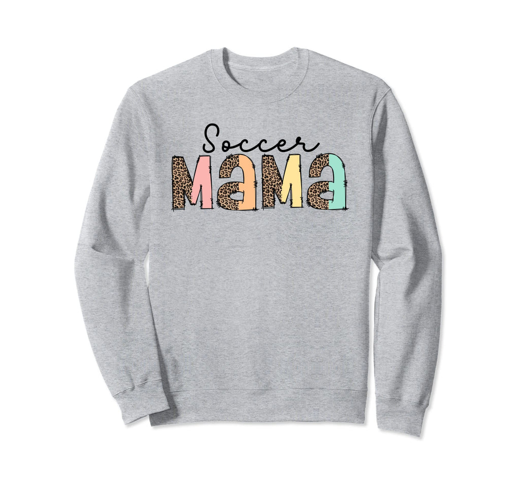 Proud Soccer Mama Mom Leopard Sweatshirt - Minimalist Print for Adults