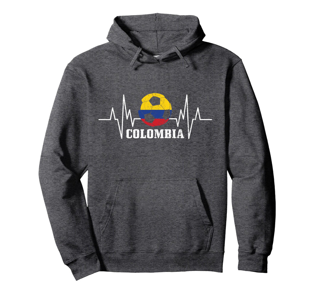 Colombia Heartbeat Colombian Flag Fan Hoodie - Fun Novelty Design Unisex
